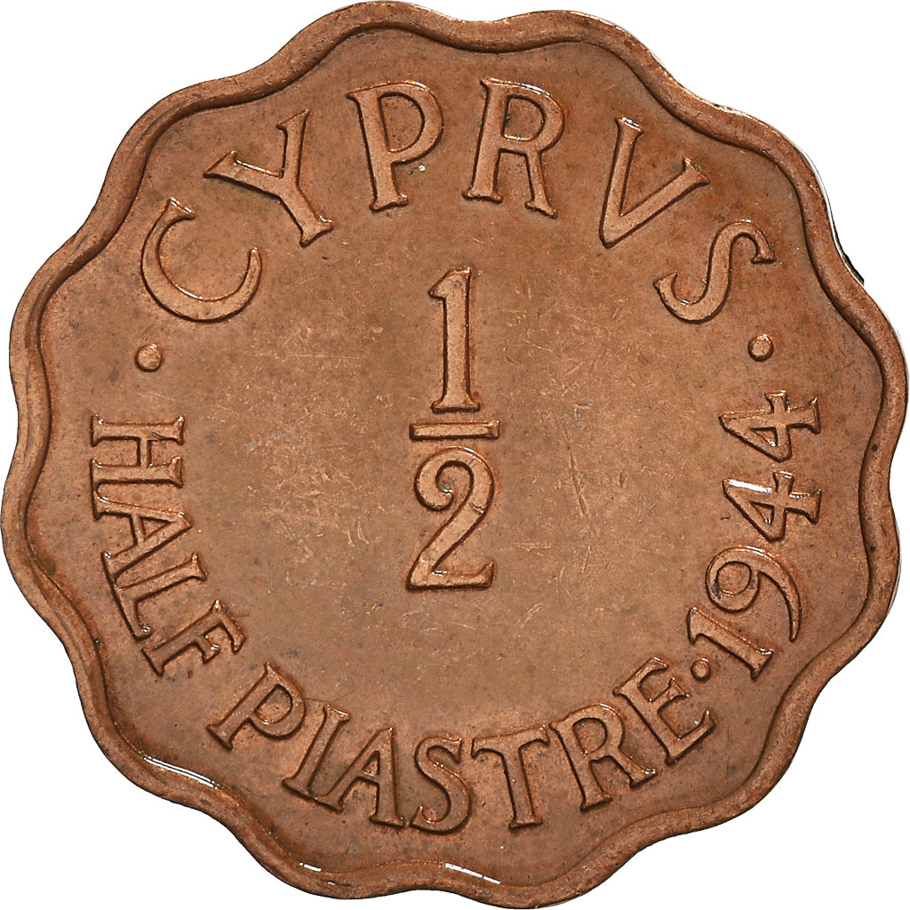 Coin, Cyprus, 1/2 Piastre, 1944, EF(40-45), Bronze, KM:22a