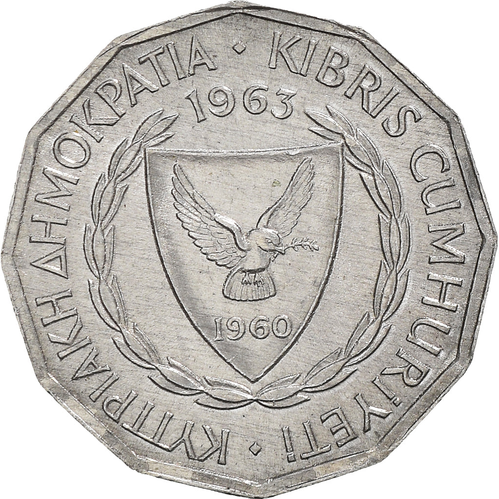 Coin, Cyprus, Mil, 1963, MS(63), Aluminum, KM:38