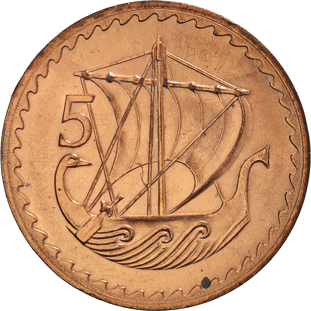 Moneda, Chipre, 5 Mils, 1963, SC, Bronce, KM:39
