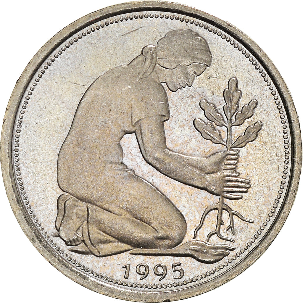 Münze, Bundesrepublik Deutschland, 50 Pfennig, 1995, Hamburg, STGL