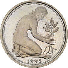 Münze, Bundesrepublik Deutschland, 50 Pfennig, 1995, Hamburg, STGL