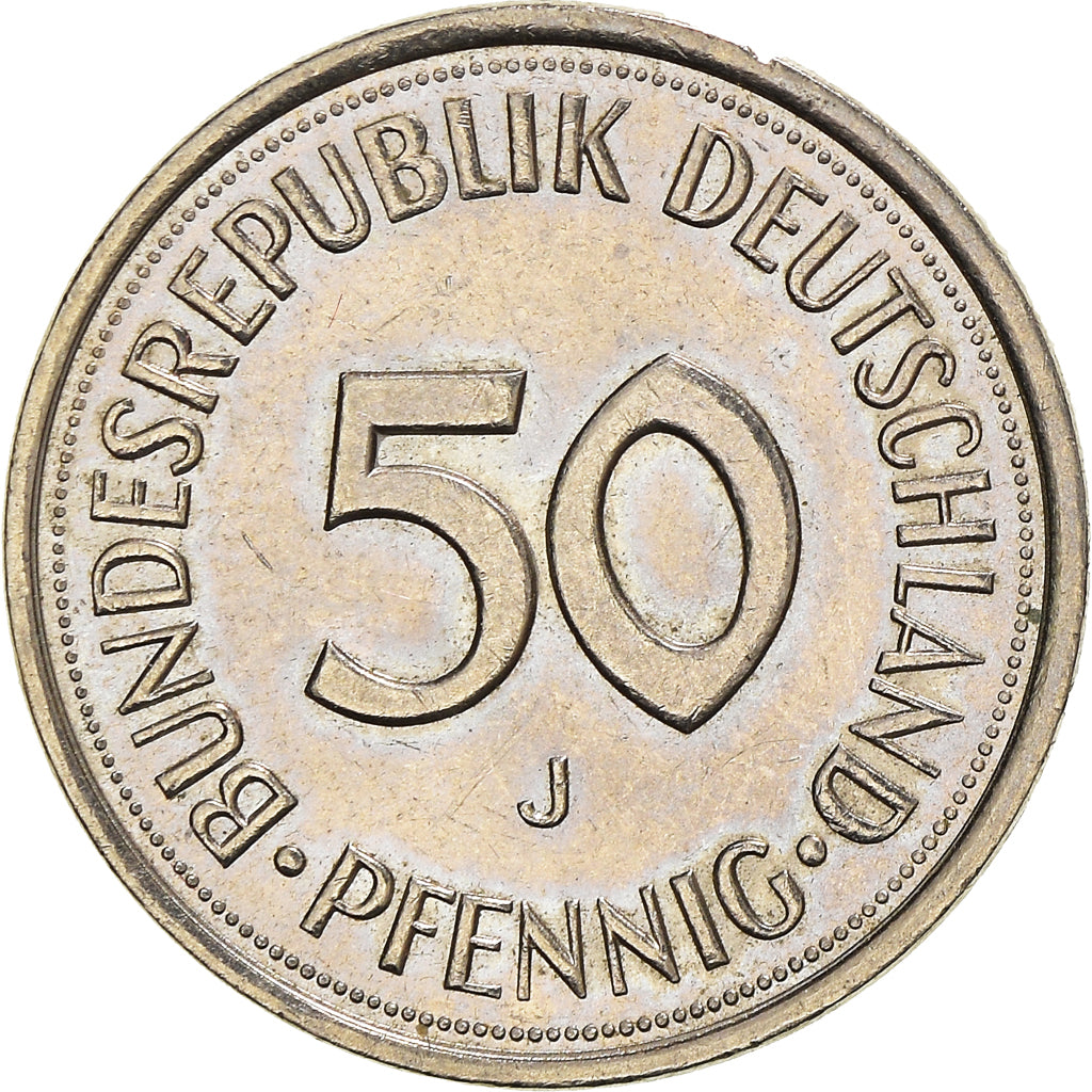 Monnaie, République fédérale allemande, 50 Pfennig, 1986, Hamburg, SUP