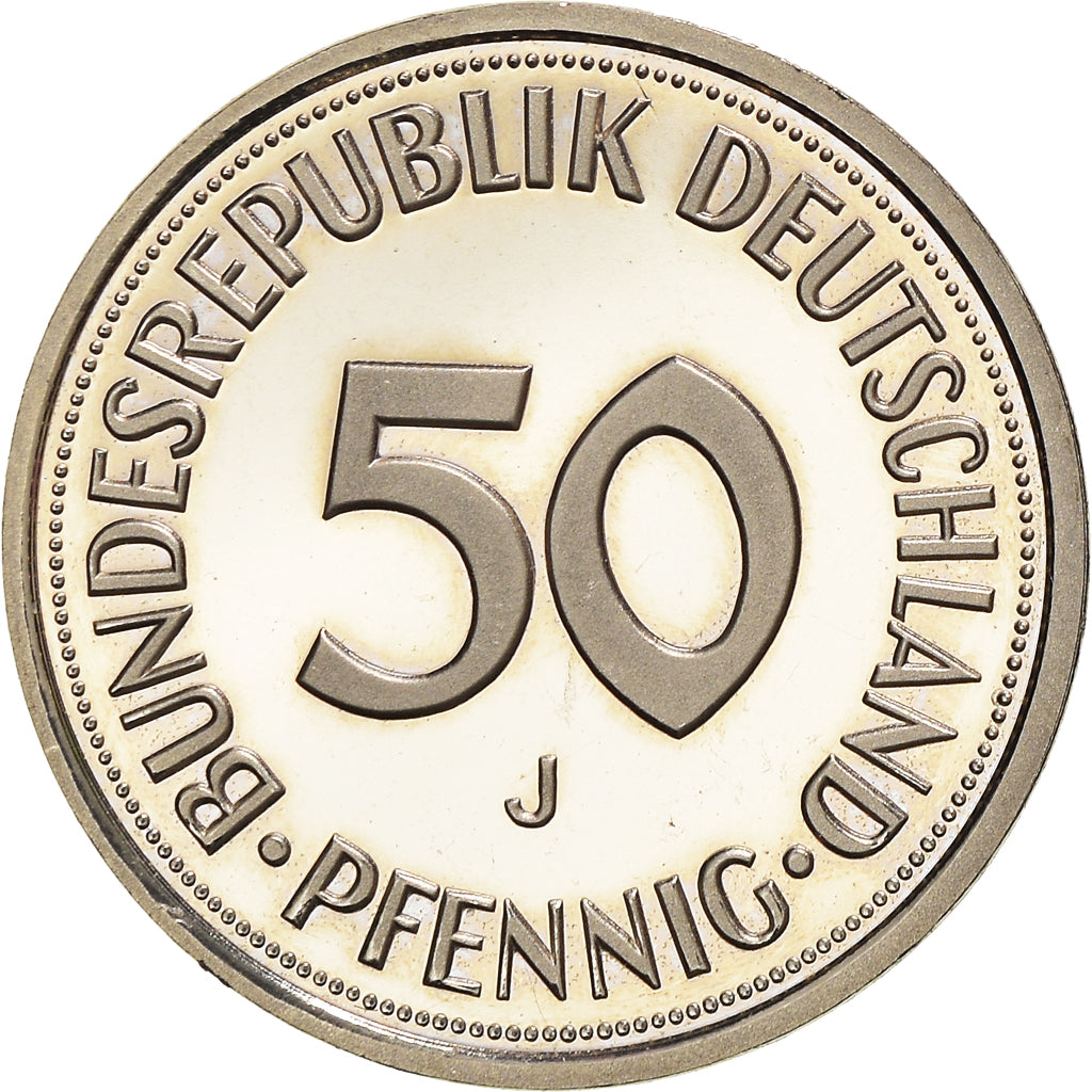 Coin, GERMANY - FEDERAL REPUBLIC, 50 Pfennig, 1986, Hamburg, Proof, MS(65-70)