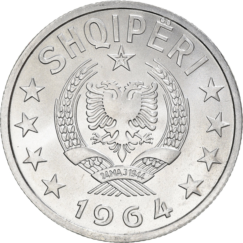 Coin, Albania, 50 Qindarka, 1964, MS(65-70), Aluminum, KM:42