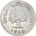 Coin, Tunisia, 2 Millim, 1960, MS(63), Aluminum, KM:281