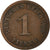 Moneda, ALEMANIA - IMPERIO, Wilhelm II, Pfennig, 1895, Karlsruhe, BC+, Cobre