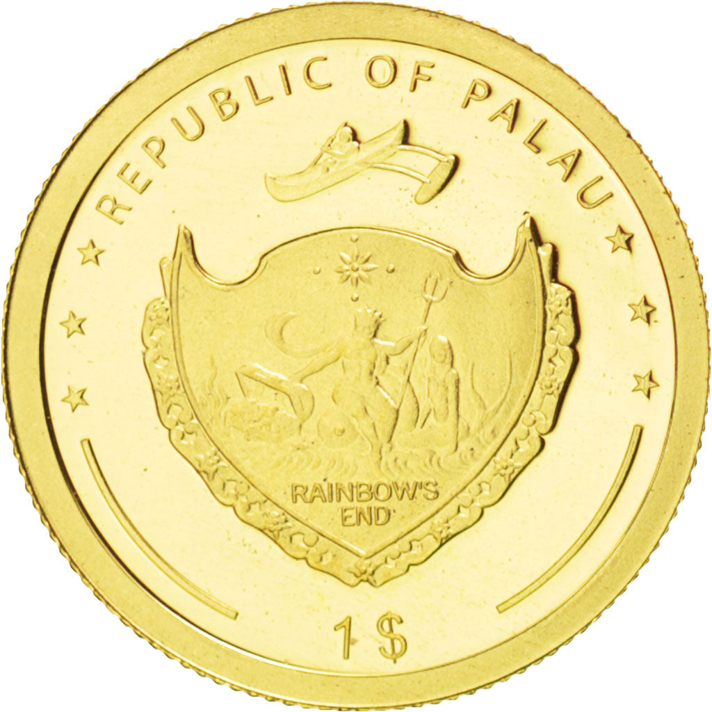 PALAU, Dollar, 2008, KM #159, MS(65-70), Gold, 13.9, 1.24