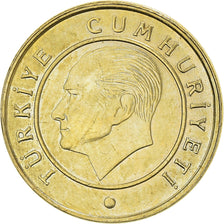 Coin, Turkey, 5 Kurus, 2015, AU(55-58), Brass, KM:1240