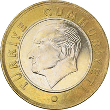Coin, Turkey, Lira, 2016, MS(60-62), Bi-Metallic, KM:1244