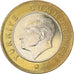 Coin, Turkey, Lira, 2016, MS(60-62), Bi-Metallic, KM:1244