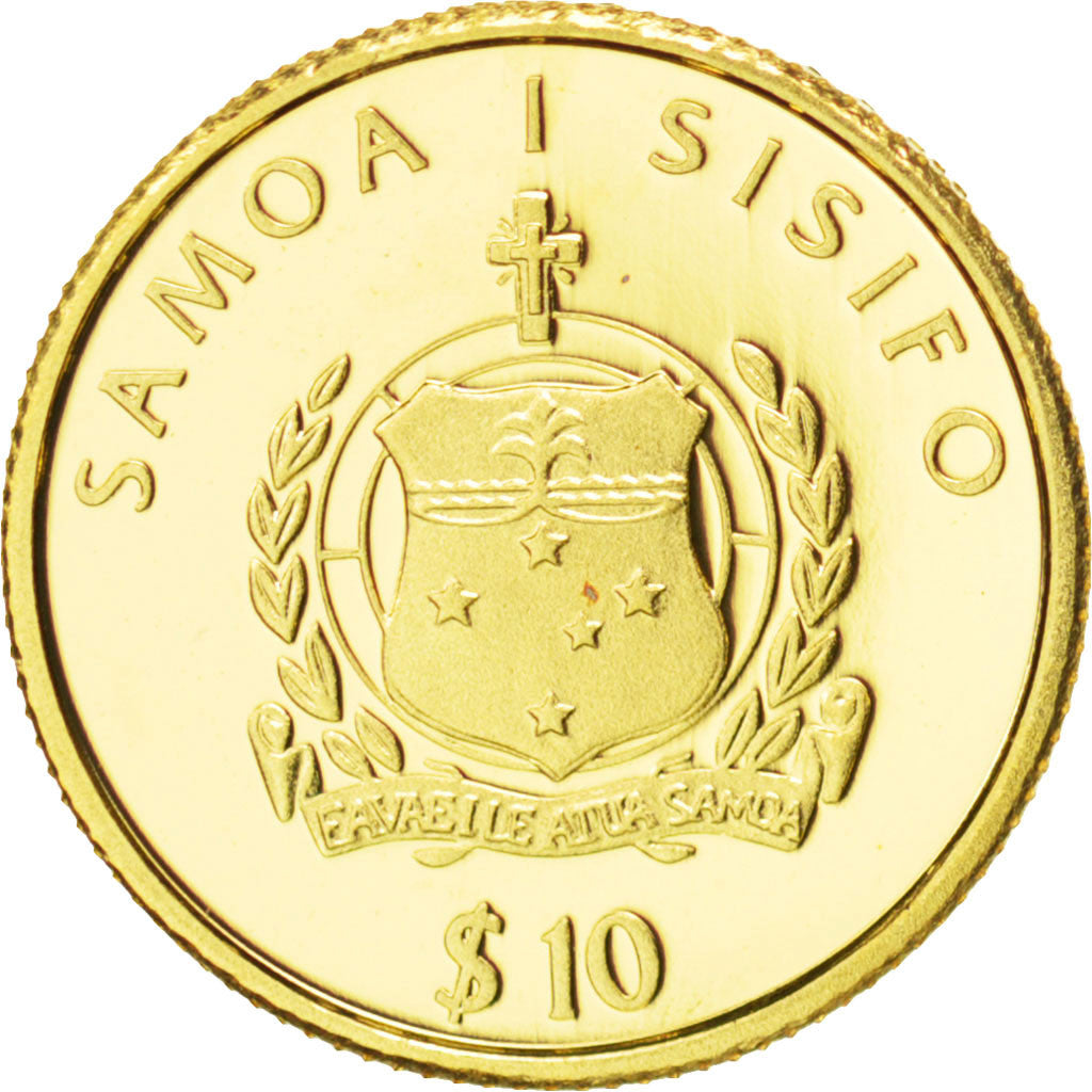 SAMOA, 10 Tala, 2003, KM #140, MS(65-70), Gold, 1.23