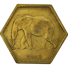 Münze, Belgisch-Kongo, 2 Francs, 1943, Philadelphia, SS, Messing, KM:25