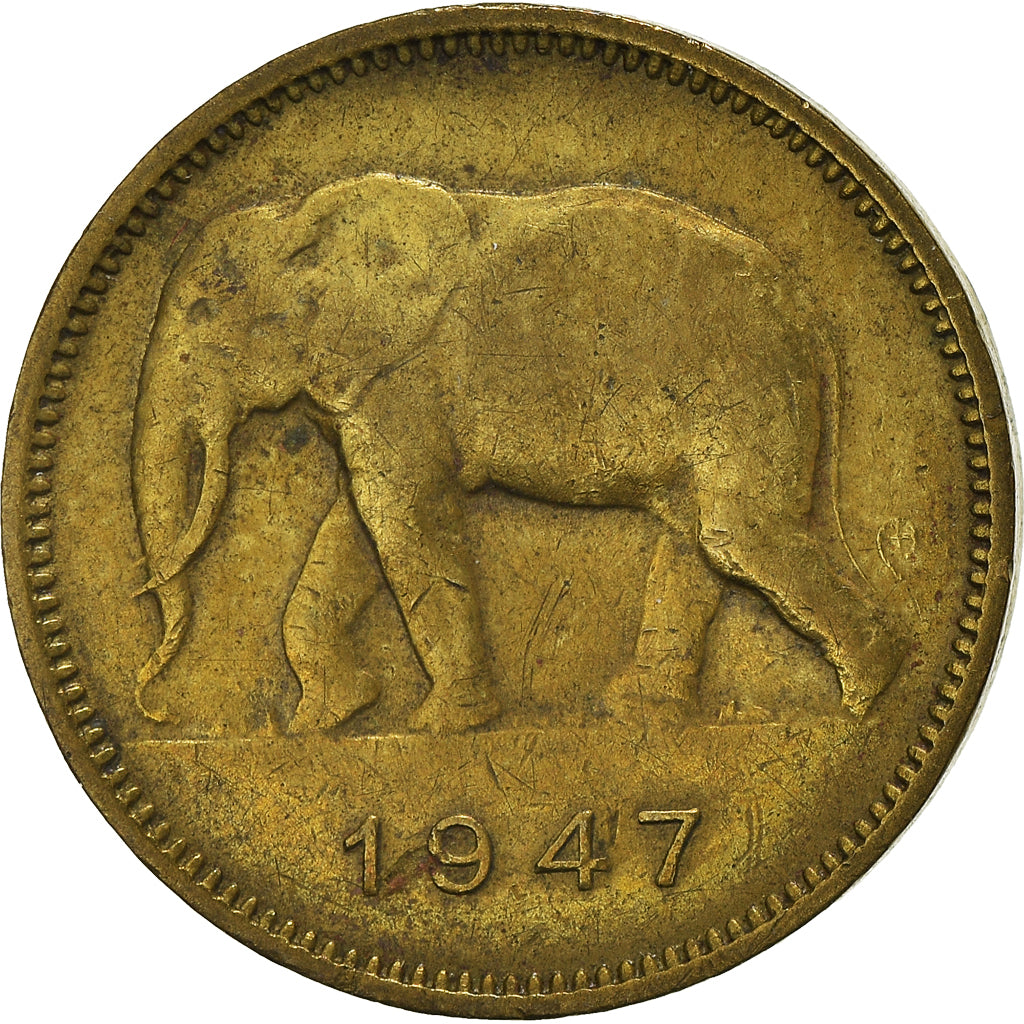 Moneta, Congo belga, 2 Francs, 1947, BB, Ottone, KM:28