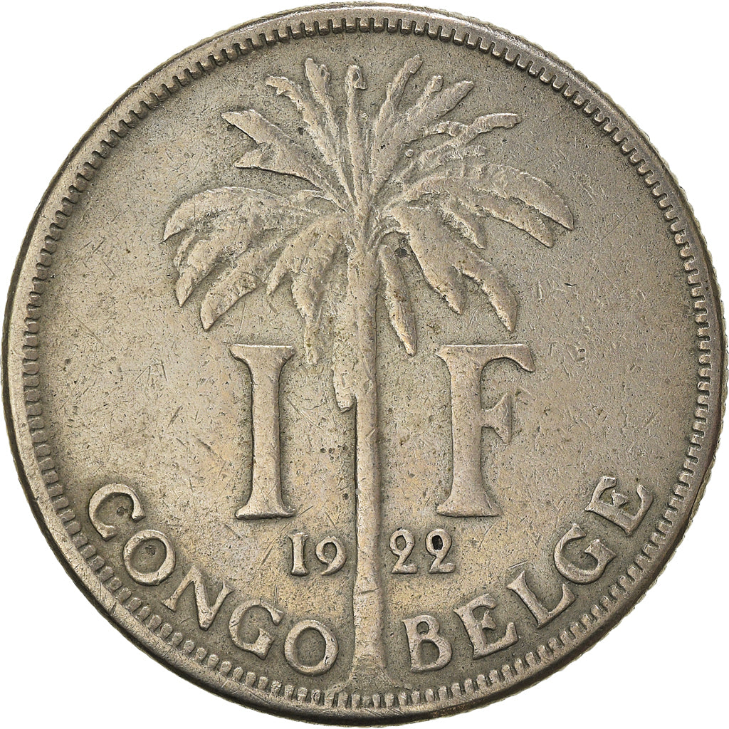 Coin, Belgian Congo, Franc, 1922, VF(20-25), Copper-nickel, KM:20
