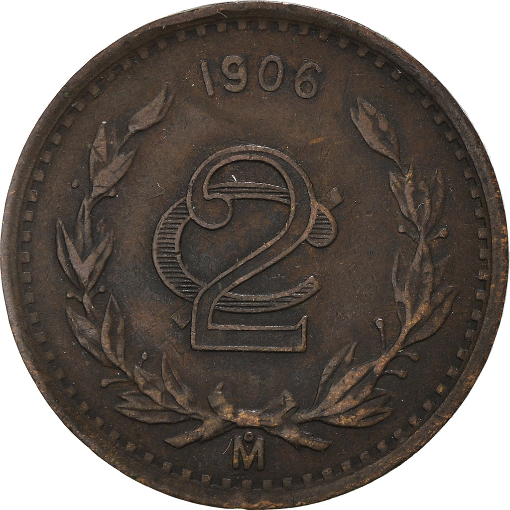 Coin, Mexico, 2 Centavos, 1906, Mexico City, EF(40-45), Bronze, KM:419