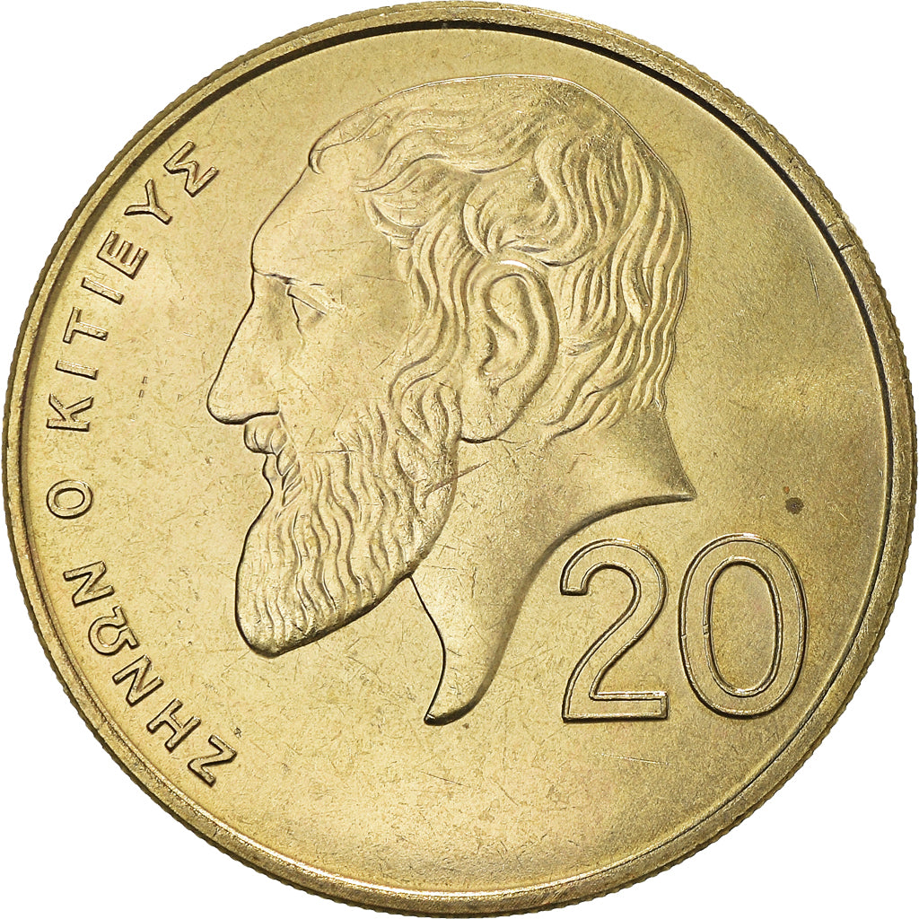Coin, Cyprus, 20 Cents, 1991, MS(63), Nickel-brass, KM:62.2
