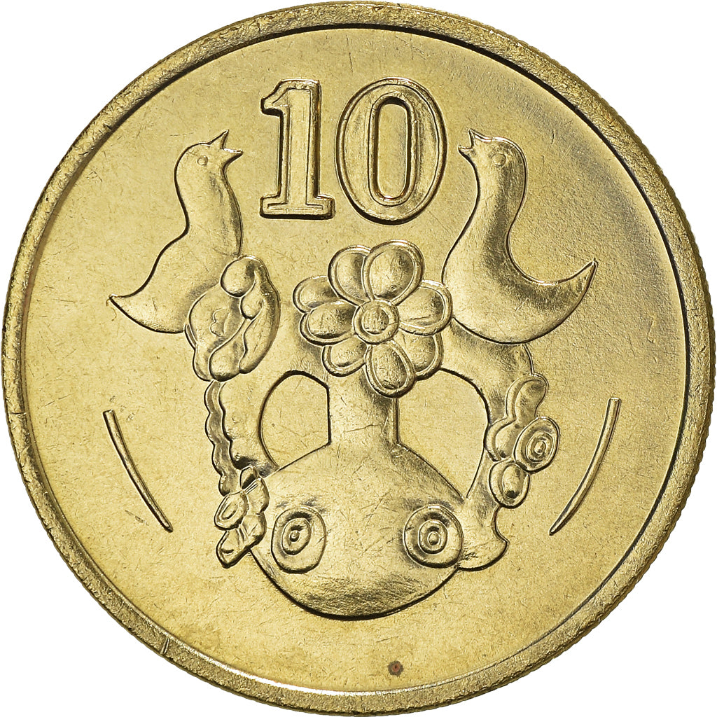 Moneda, Chipre, 10 Cents, 1991, SC, Níquel - latón, KM:56.3