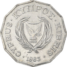 Coin, Cyprus, Half Cent, 1983, MS(60-62), Aluminum, KM:52