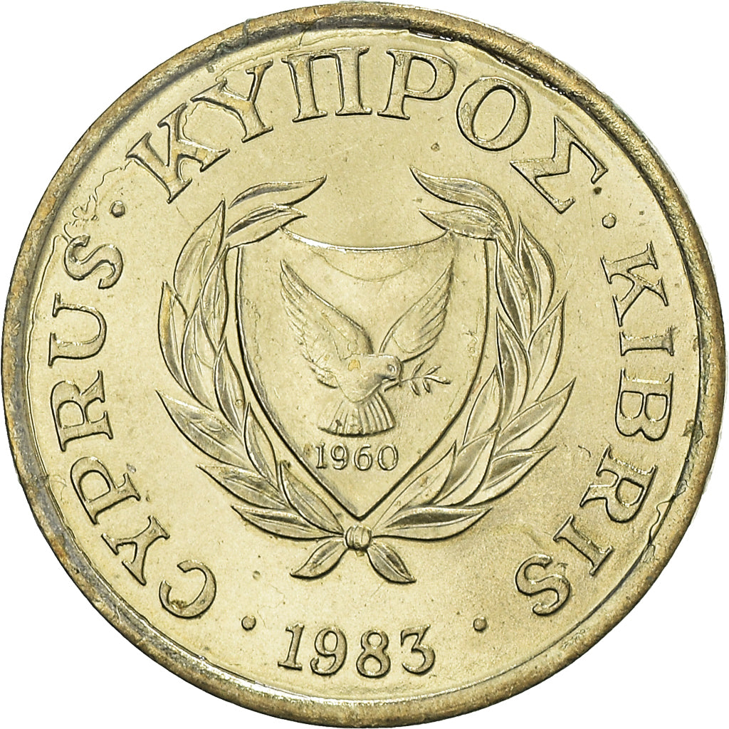 Coin, Cyprus, Cent, 1983, MS(63), Nickel-brass, KM:53.1