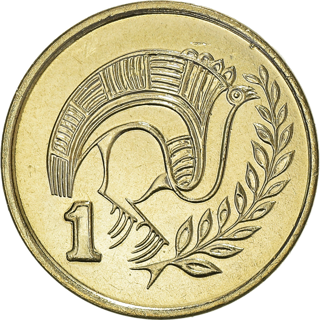 Coin, Cyprus, Cent, 1991, MS(63), Nickel-brass, KM:53.3