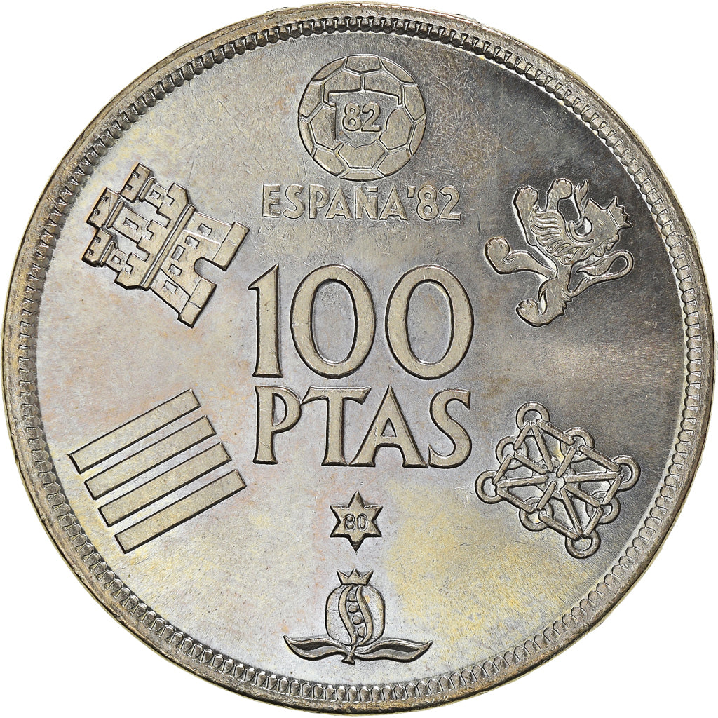 Moneda, España, Juan Carlos I, 1982 FIFA World Cup, 100 Pesetas, 1980, SC+