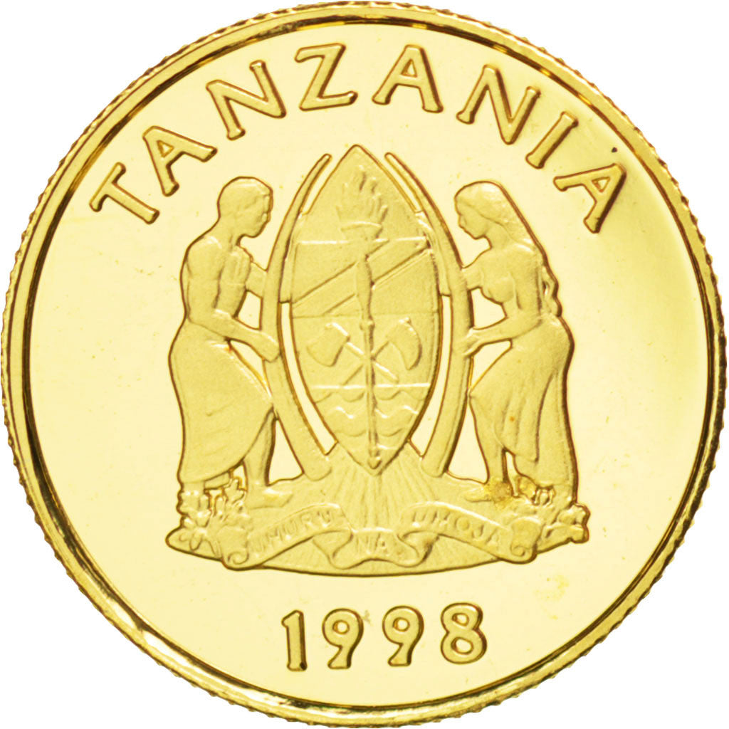 Coin, Tanzania, 1000 Shilingi, 1998, MS(65-70), Gold, KM:60