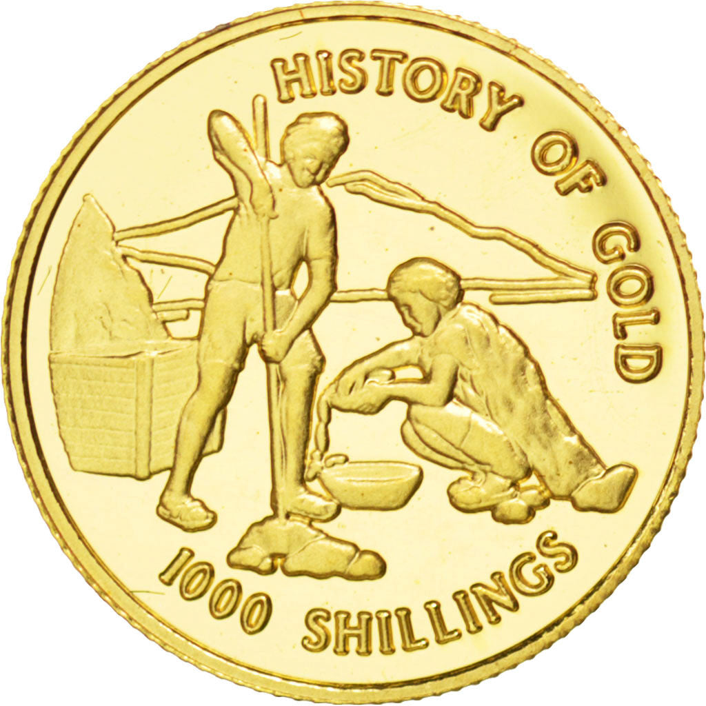 Coin, Tanzania, 1000 Shilingi, 1998, MS(65-70), Gold, KM:60