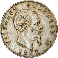 Coin, Italy, Vittorio Emanuele II, 5 Lire, 1872, Rome, EF(40-45), Silver, KM:8.4
