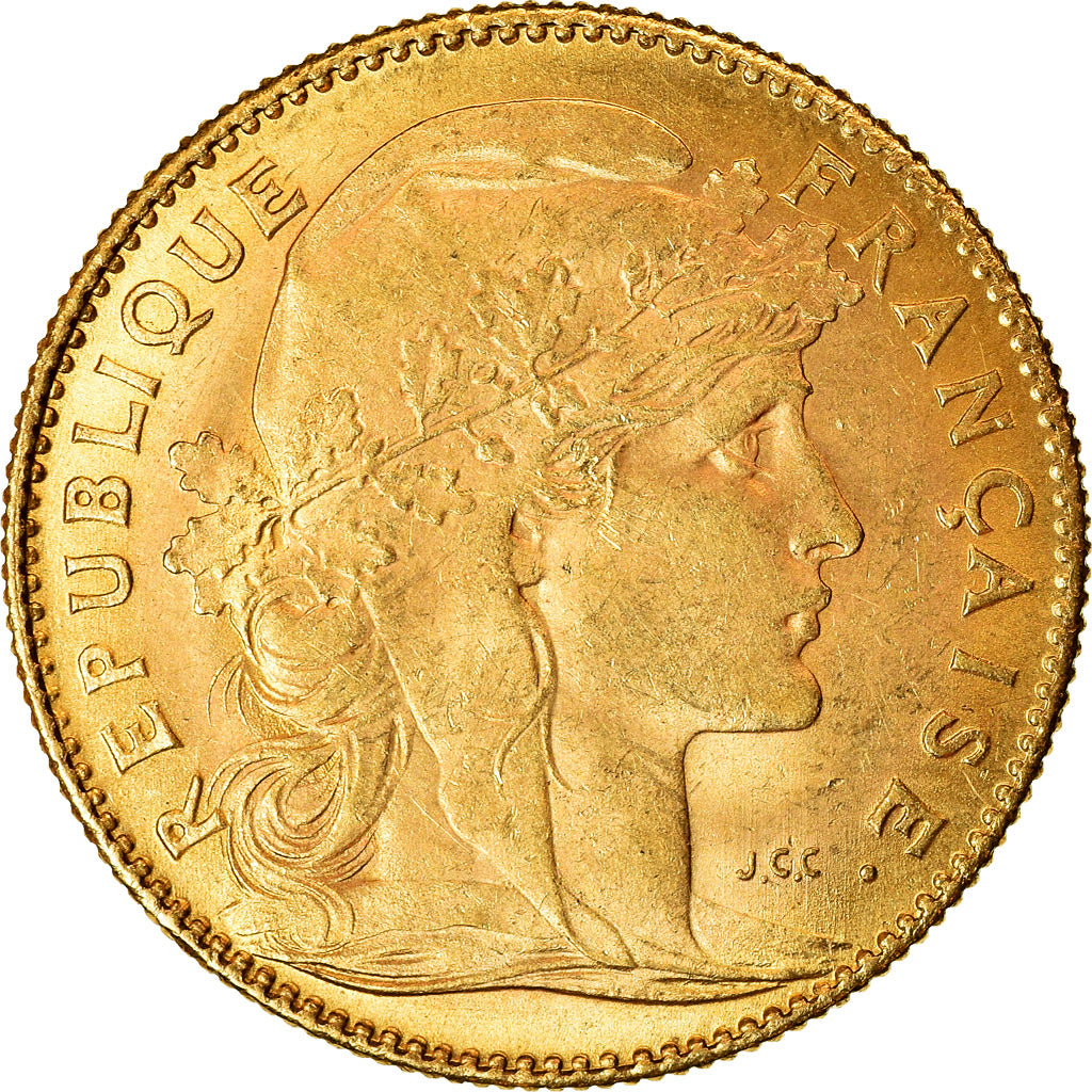 Munten, Frankrijk, Marianne, 10 Francs, 1910, Paris, PR, Goud, KM:846