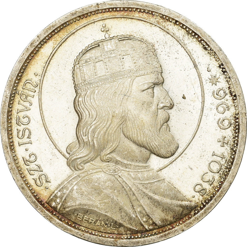 Coin, Hungary, 5 Pengö, 1938, AU(55-58), Silver, KM:516