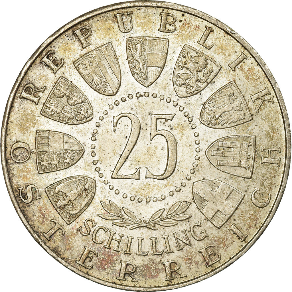 Coin, Austria, 25 Schilling, 1956, AU(55-58), Silver, KM:2881