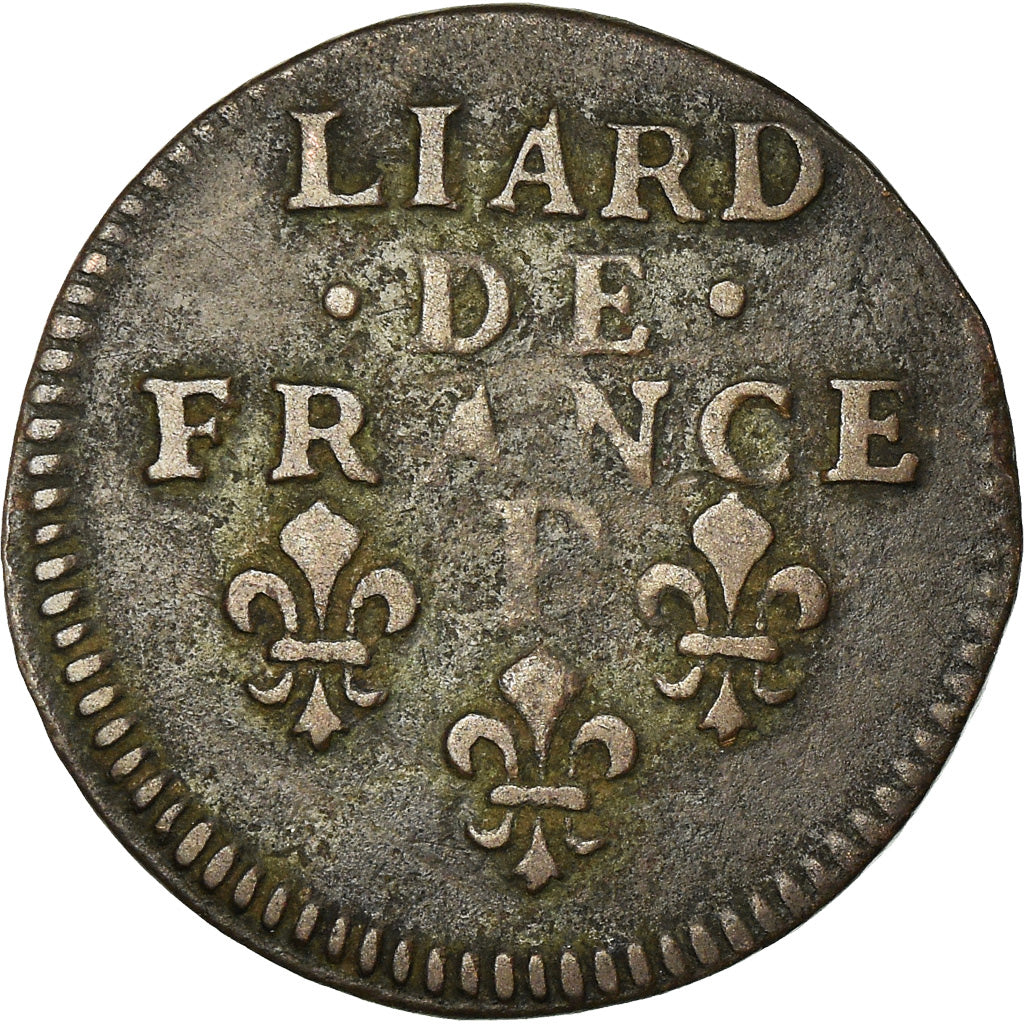 Monnaie, France, Louis XIV, Liard de France au buste âgé, troisième type