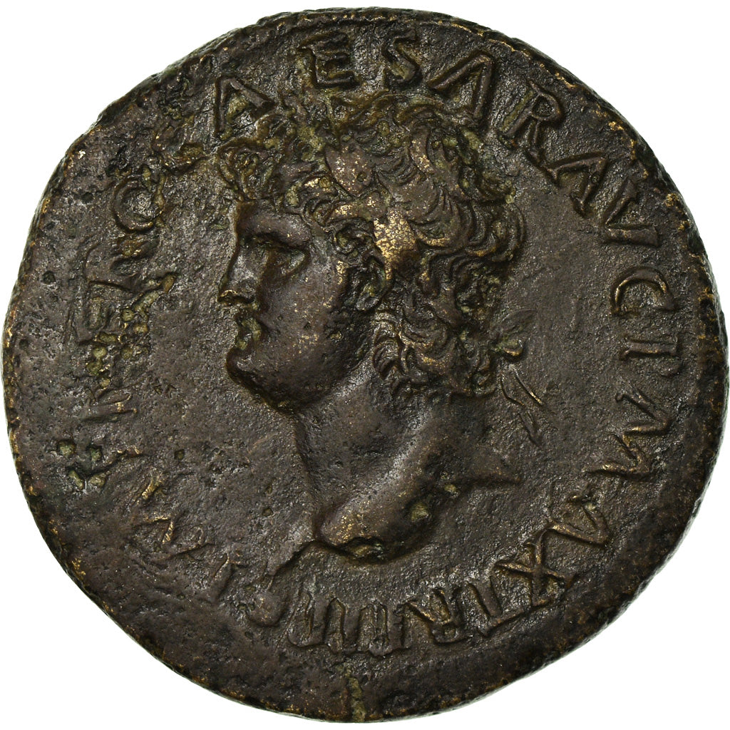 Coin, Nero, As, 66, Lyon - Lugdunum, EF(40-45), Copper, Cohen:344
