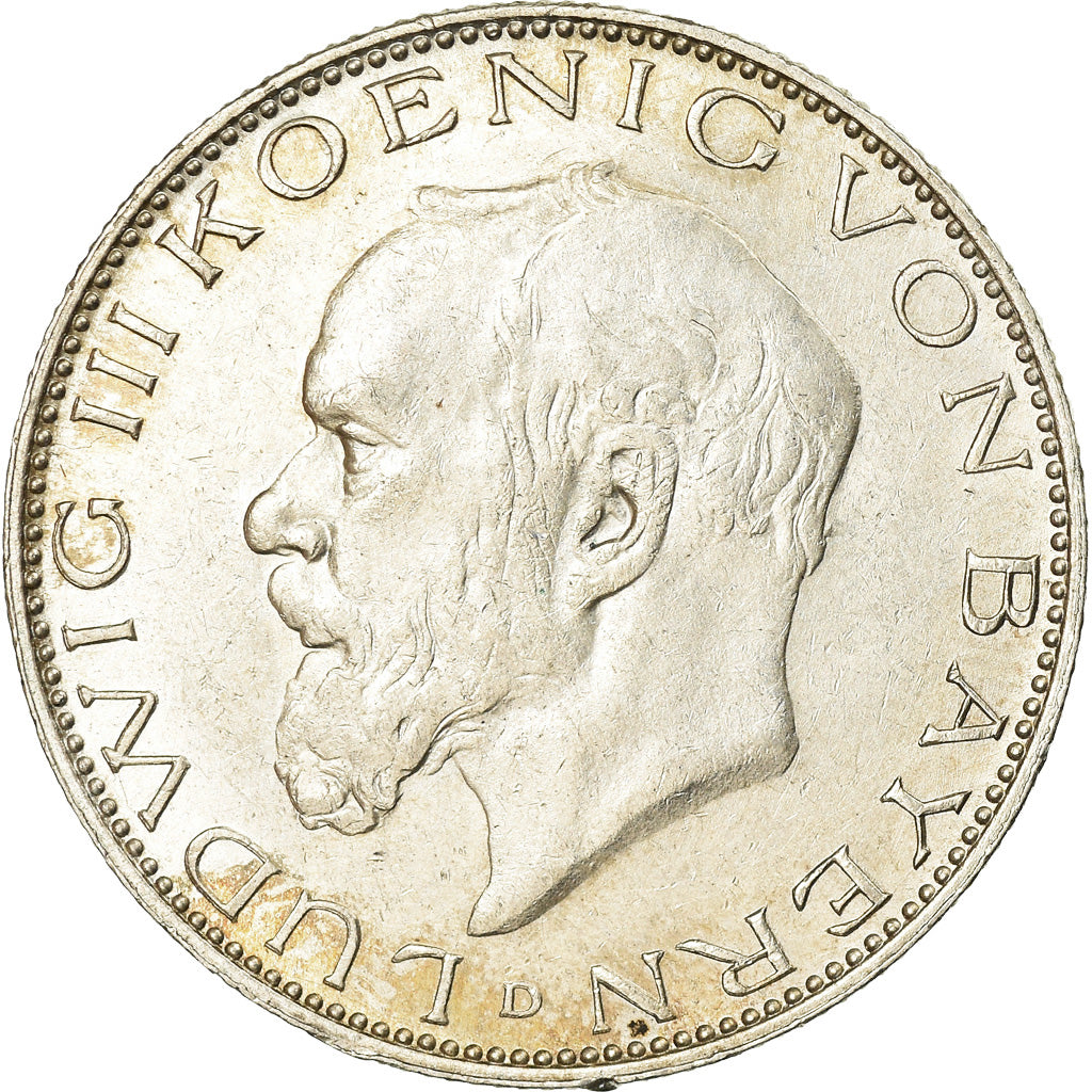 Coin, German States, BAVARIA, Ludwig III, 2 Mark, 1914, Munich, AU(50-53)