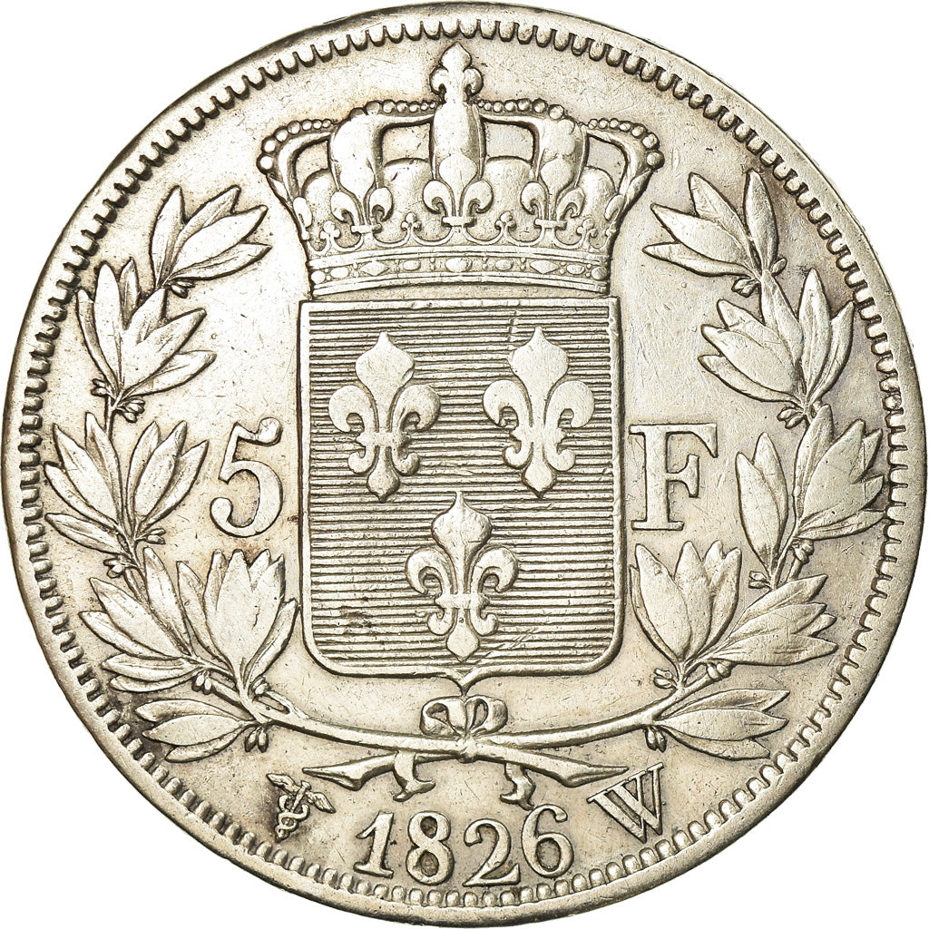 Moneta, Francja, Charles X, 5 Francs, 1826, Lille, VF(30-35), Srebro, KM:720.13