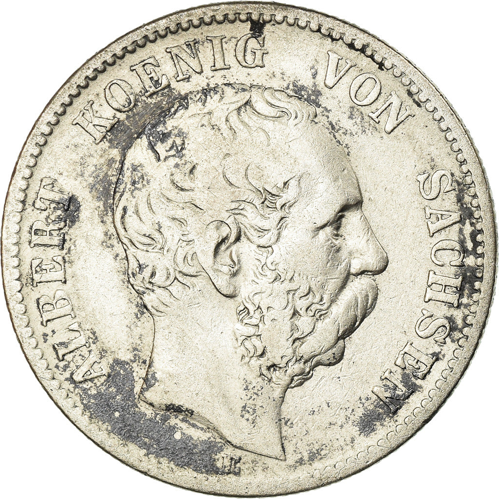 Coin, German States, SAXONY-ALBERTINE, Albert, 2 Mark, 1876, Muldenhütten