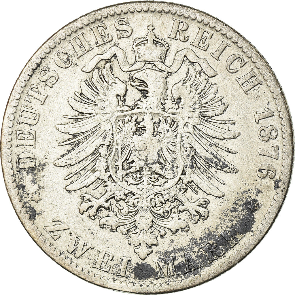 Coin, German States, SAXONY-ALBERTINE, Albert, 2 Mark, 1876, Muldenhütten