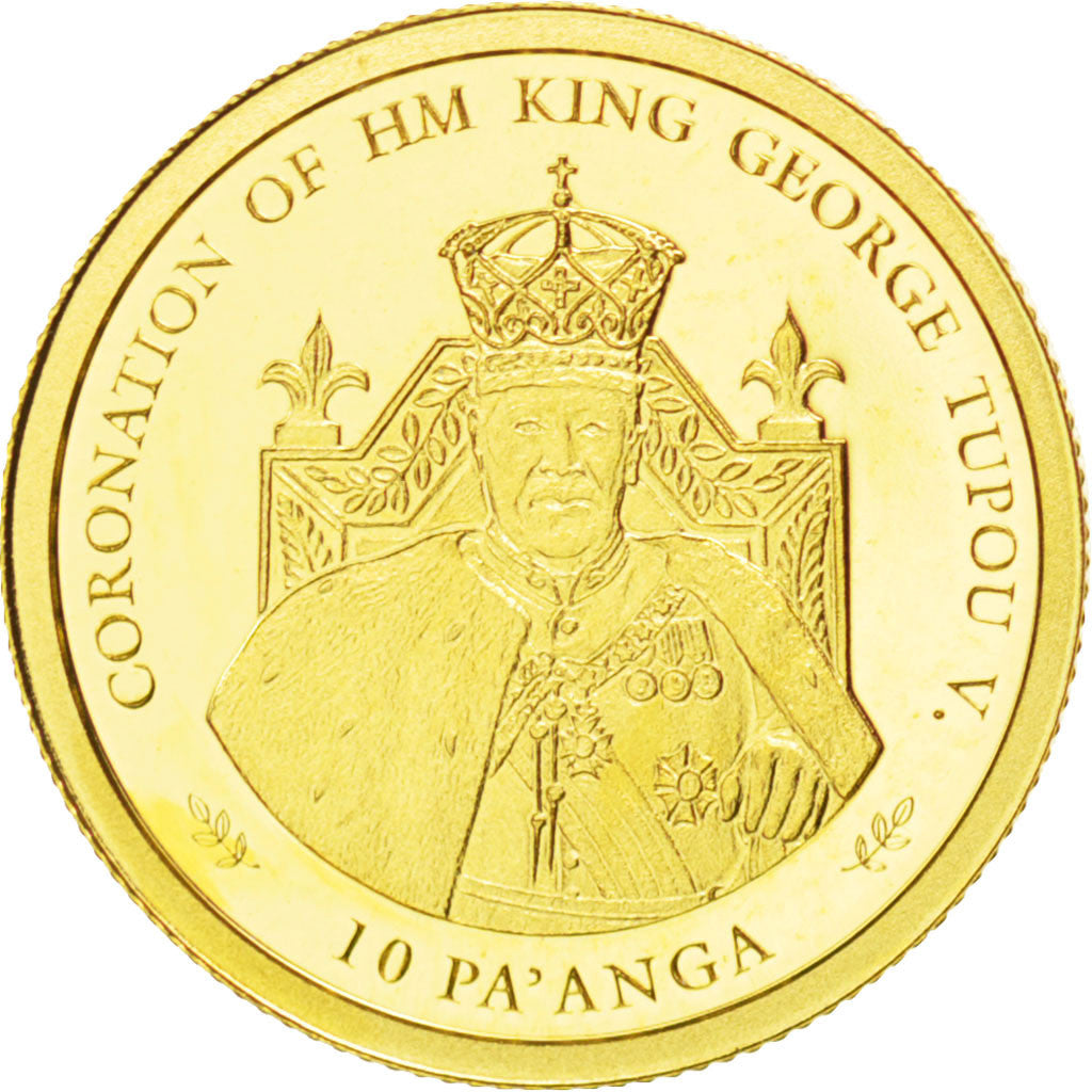 TONGA, 10 Pa'anga, 2008, KM #220, MS(65-70), Gold, 13.92, 1.25