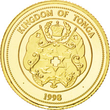 TONGA, 10 Pa'anga, 1998, KM #172, MS(65-70), Gold, 13.92, 1.22