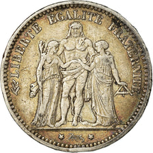 Moneta, Francia, Hercule, 5 Francs, 1871, Paris, Camélinat, BB, Argento, KM:823