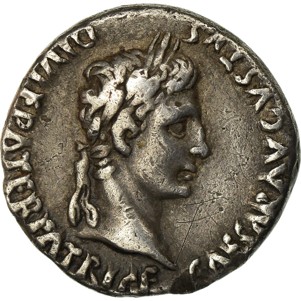 Coin, Augustus, Denarius, Lyon - Lugdunum, EF(40-45), Silver, RIC:207