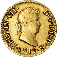 Moneda, España, Ferdinand VII, 1/2 Escudo, 1817, Madrid, BC+, Oro, KM:492