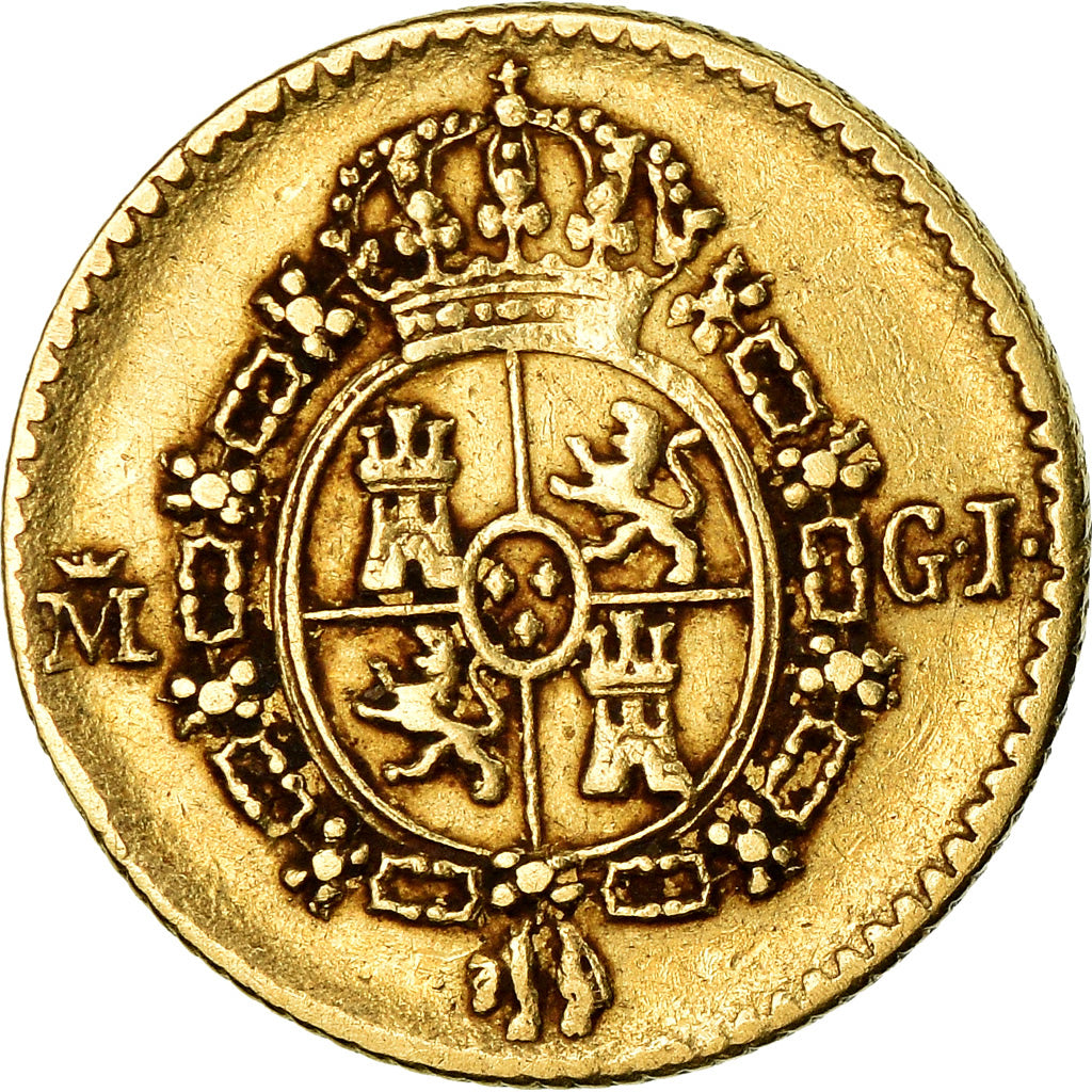 Moneda, España, Ferdinand VII, 1/2 Escudo, 1817, Madrid, BC+, Oro, KM:492