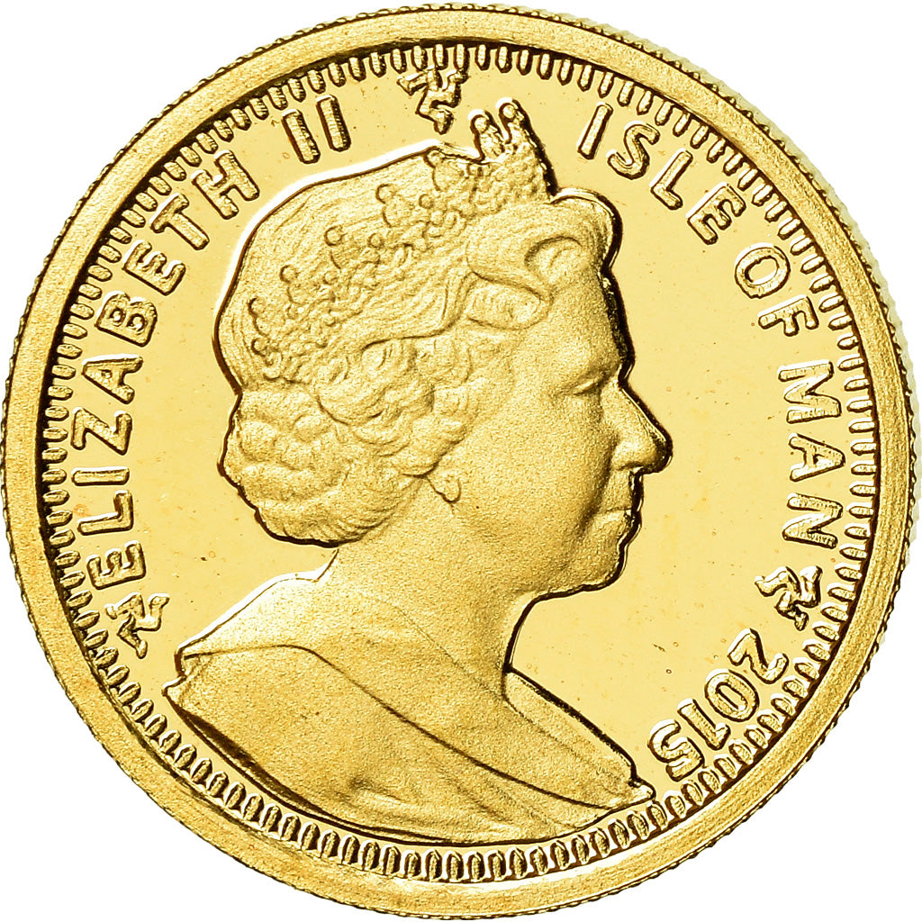Coin, Isle of Man, 1/10 Onza, 1/10 Troy Ounce of Silver, 2015, MS(65-70), Gold