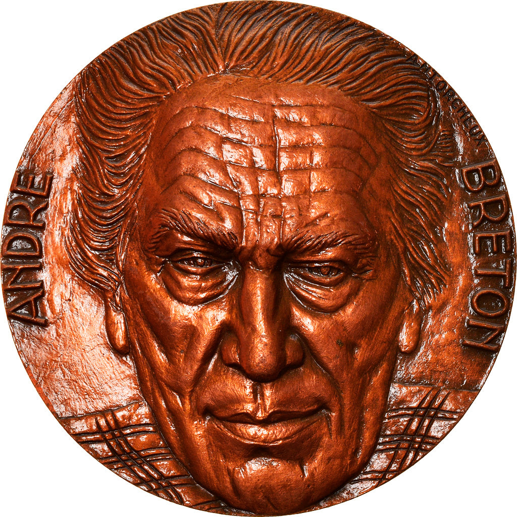 France, Médaille, André Breton, Arts & Culture, 1966, Torcheux, SPL, Cuivre