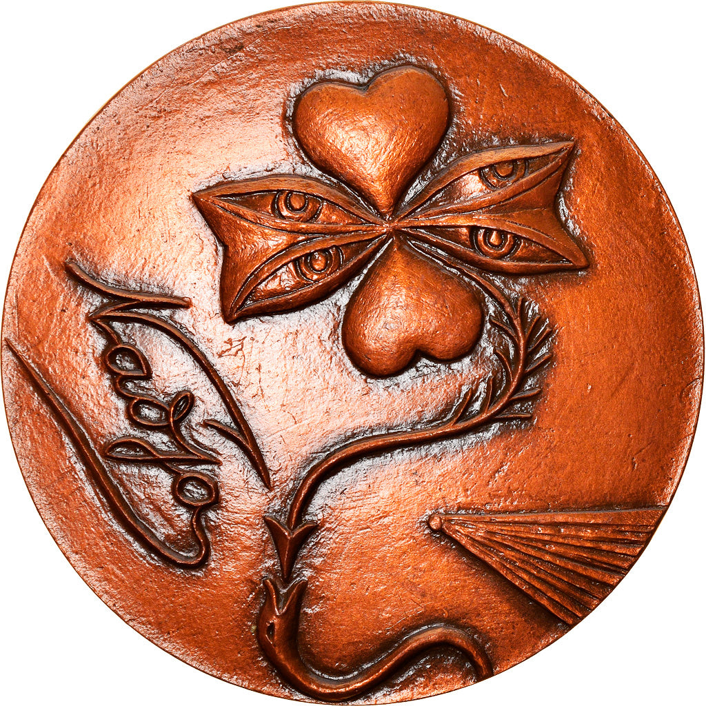 France, Médaille, André Breton, Arts & Culture, 1966, Torcheux, SPL, Cuivre