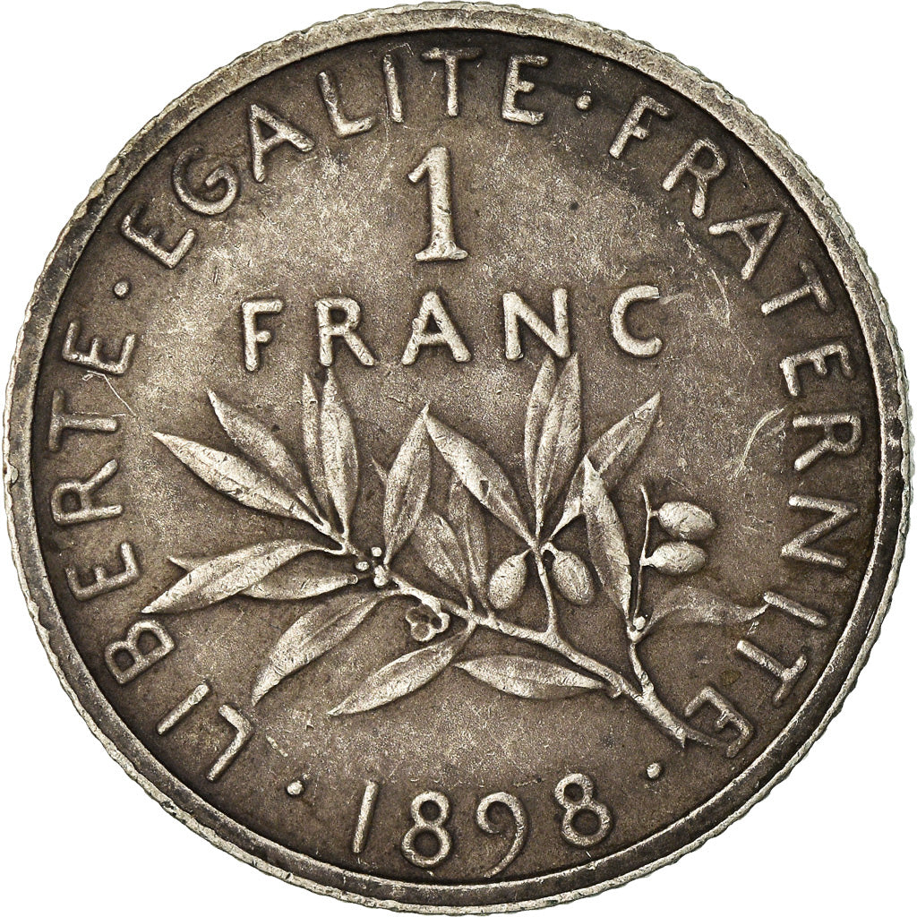 Coin, France, Semeuse, Franc, 1898, Paris, Flan mat, AU(55-58), Silver