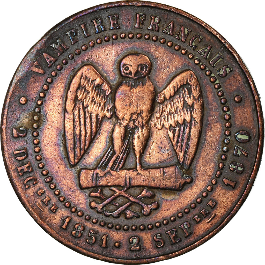 Coin, France, 5 Centimes, 1871, Paris, Satirique, EF(40-45), Bronze