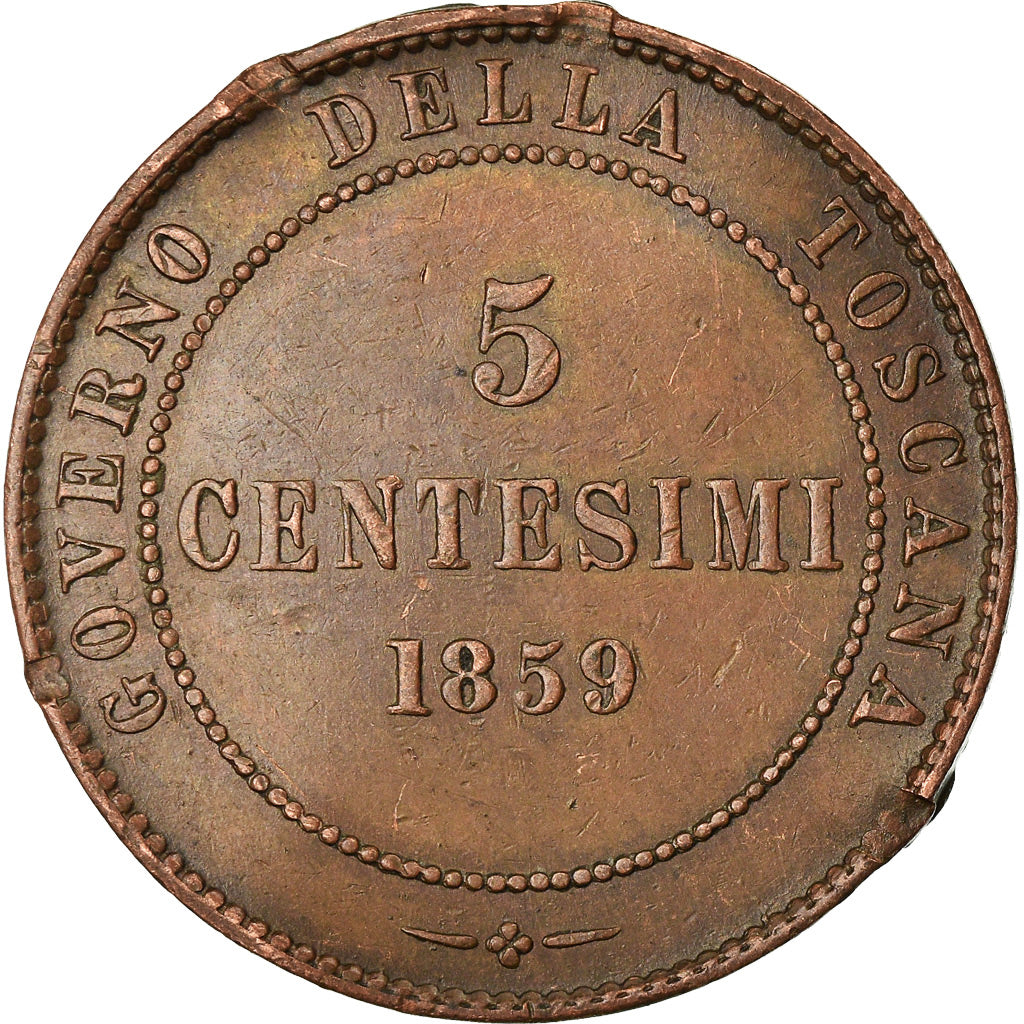 Coin, ITALIAN STATES, TUSCANY, Provisional Government, 5 Centesimi, 1859