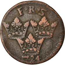 Coin, Sweden, Frederick I, Ore, K.M., 1724, VF(20-25), Copper, KM:383.1